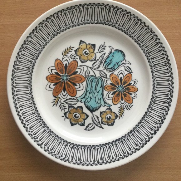 3 dinner plates bundle wood & son, Georgian china, Kathie Winkle rose 22k gold - Picture 6 of 7